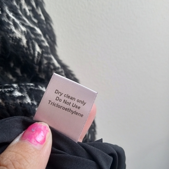 NWT Paper Crown Anthropologie Black Grey Herringbone Wool A-Line Dress Medium - Picture 10 of 10